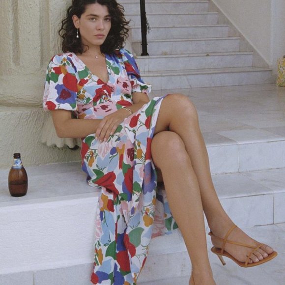 NWT Faithfull The Brand Anita Floral Midi Dress - Picture 2 of 16